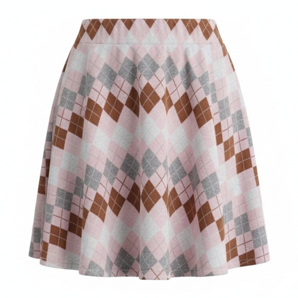 Argyle swing retro skirt.
